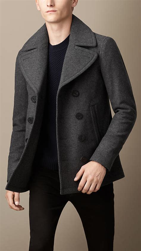 burberry peacoat cotton|burberry cashmere coat men's.